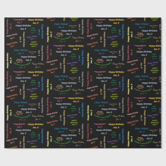 Januari, 9 's avonds cadeaupapier (Vlak)