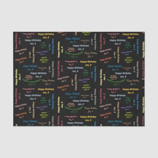 Januari, 9 Weefselpapier van de Dag Tissuepapier (Voorkant)