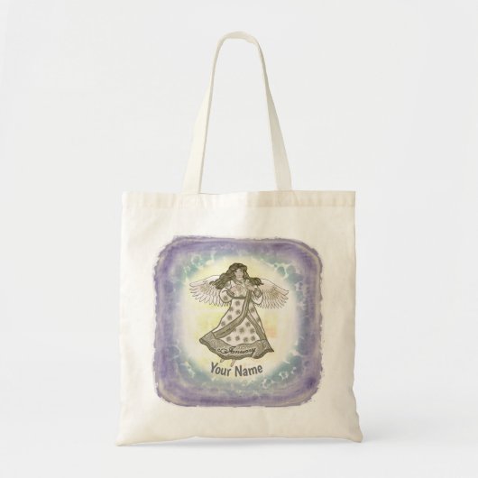 Januari Aangepaste naam Canvas tas Birthday Angel (Voorkant)