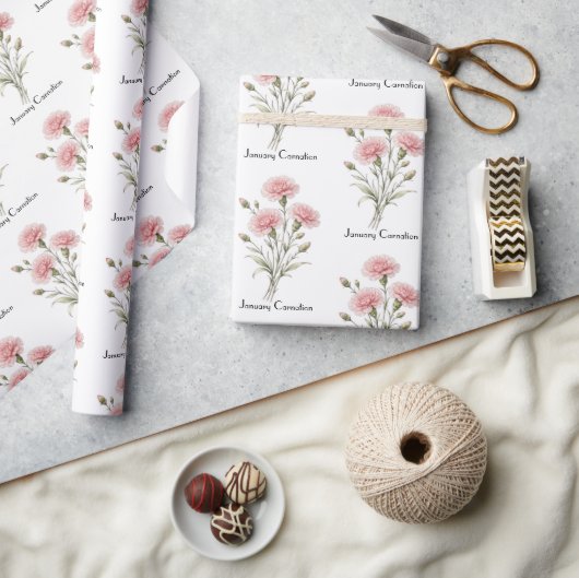 Januari Anjer Bloemen Cadeaupapier (Crafts)