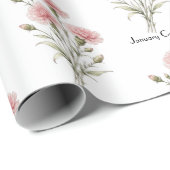 Januari Anjer Bloemen Cadeaupapier (Rol Hoek)