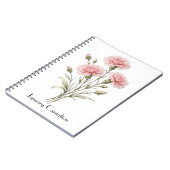 Januari Anjer Bloemen Notitieboek (Linkerzijde)