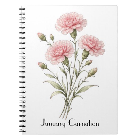 Januari Anjer Bloemen Notitieboek (Voorkant)