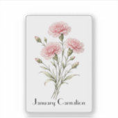 Januari Anjer Bloemen Sticker (Voorkant)