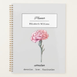 JANUARI ANJER GEBOORTEBLOEM GEPERSONALISEERD PLANNER