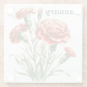 Januari Anjer Glas Onderzetter & Trivet Glazen Onderzetter (Achterkant)