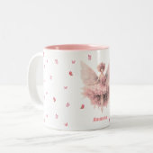 Januari Anjer Sprookje Geboorte Maand Bloem Tweekleurige Koffiemok (Voorkant links)