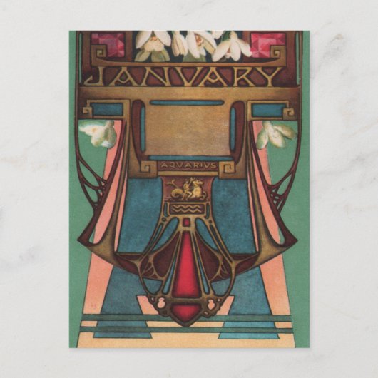 Januari - Aquarius Briefkaart (Voorkant)