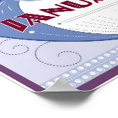 Januari Art Deco Winter Scene met Snowy Mountains Poster (Hoek)