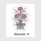 Januari babe viert de hele maand geboorte bloem sticker (Vel)