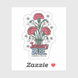 Januari babe viert de hele maand geboorte bloem sticker