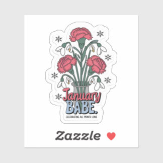Januari babe viert de hele maand geboorte bloem sticker