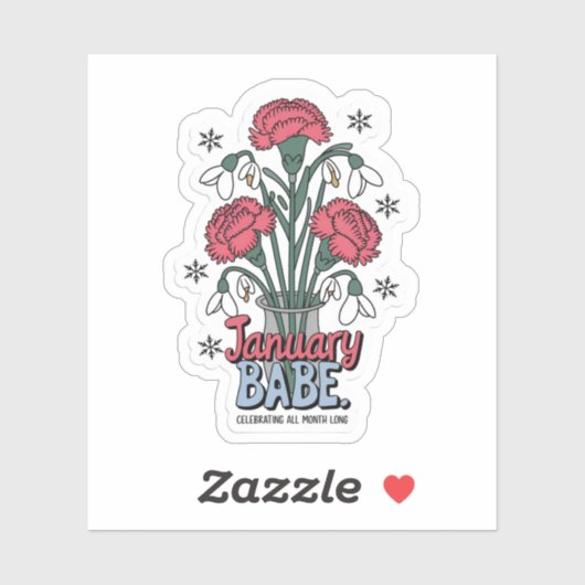 Januari babe viert de hele maand geboorte bloem sticker (Vel)