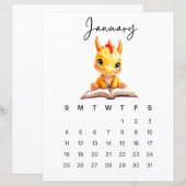 Januari Baby Dragon Kunstprint Fantasievol (Voorkant / Achterkant)