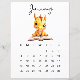 Januari Baby Dragon Kunstprint Fantasievol