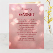 Januari Birthday Birthstone Garnet Greeting Kaart (Gele Bloem)