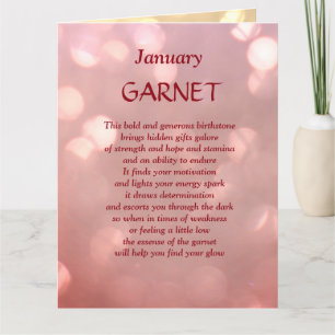 Januari Birthday Birthstone Garnet Greeting Kaart