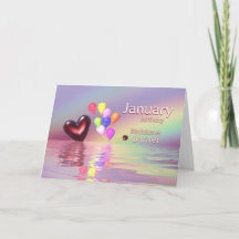 Januari Birthday Garnet Heart