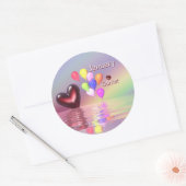 Januari Birthday Garnet Heart Ronde Sticker (Envelop)