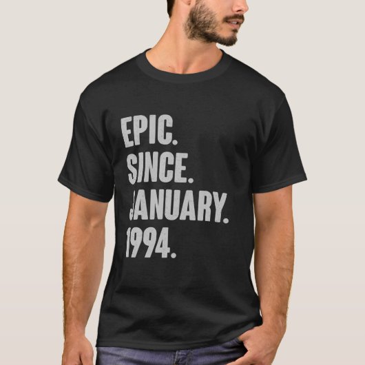Januari Birthday Gift EPIC sinds 1 januari T-shirt (Voorkant)