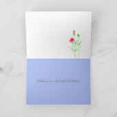 Januari Birthday Rode Roze Landnenbloemen Kaart (Binnen)