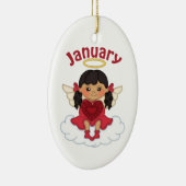 Januari Birthstone Angel Black Keramisch Ornament (Rechts)