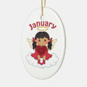 Januari Birthstone Angel Black Keramisch Ornament (Links)
