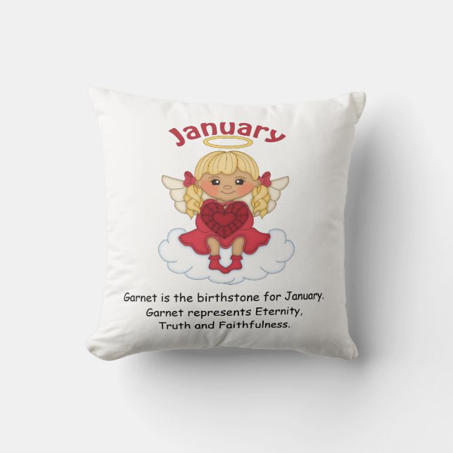 Januari Birthstone Angel Blonde Kussen (Voorkant)