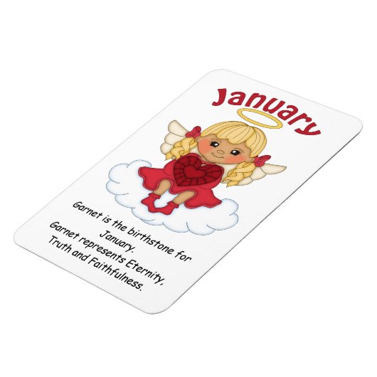 Januari Birthstone Angel Blonde Premium Magnet Magneet (Linkerzijde)