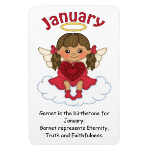 Januari Birthstone Angel Brunette Premium Magnet Magneet