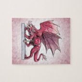 Januari Birthstone Dragon - Garnet Jigzaag Puzzle Legpuzzel (Horizontaal)