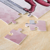 Januari Birthstone Dragon - Garnet Jigzaag Puzzle Legpuzzel (Zijkant)
