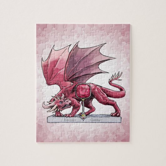 Januari Birthstone Dragon - Garnet Jigzaag Puzzle Legpuzzel (Verticaal)