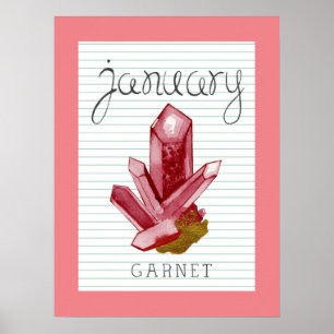 Januari Birthstone Garnet 18x24 het Poster van het