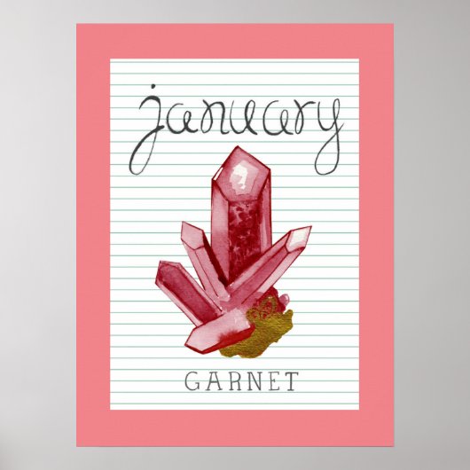 Januari Birthstone Garnet 18x24 het Poster van het (Voorkant)