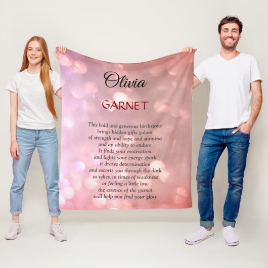 Januari Birthstone Garnet Fleece Deken (In situ)