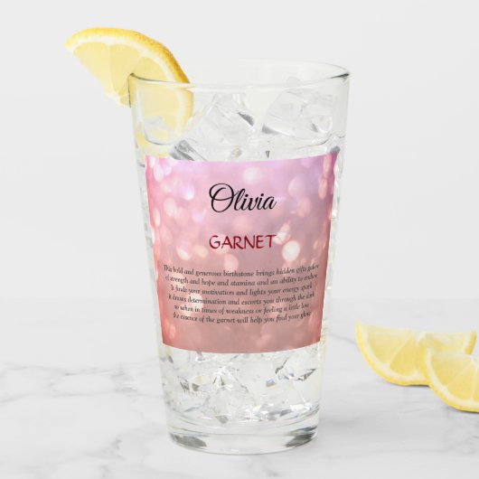 Januari Birthstone Garnet Glas (Voorkant ijs)