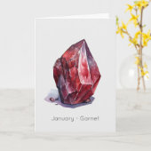 Januari Birthstone Garnet Happy Birthday Kaart (Gele Bloem)