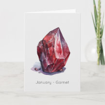 Januari Birthstone Garnet Happy Birthday Kaart