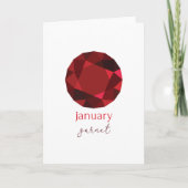 Januari Birthstone Garnet Kaart (Voorkant)
