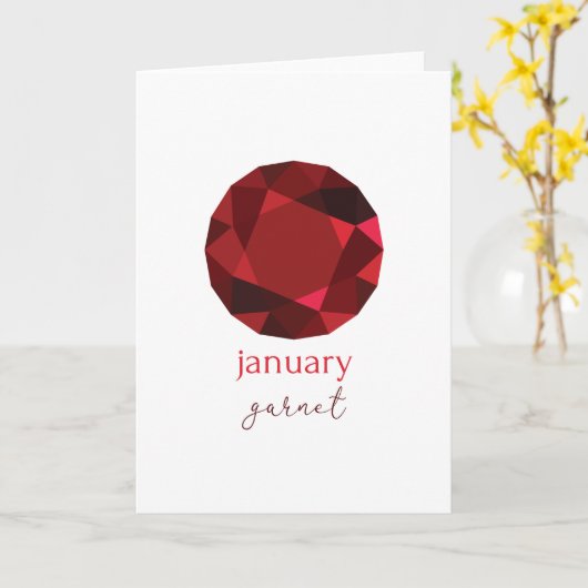 Januari Birthstone Garnet Kaart (Gele Bloem)