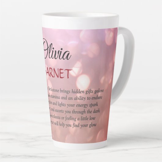 Januari Birthstone Garnet Latte Mok (Rechterhoek)
