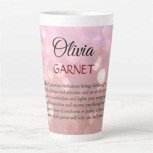 Januari Birthstone Garnet  Latte Mok
