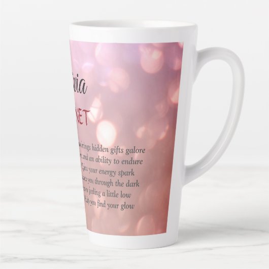 Januari Birthstone Garnet  Latte Mok (Rechts)