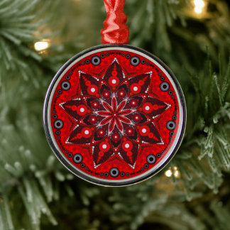 Januari Birthstone Garnet Mandala Ornament
