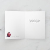 Januari Birthstone Garnet Verjaardag Kaart (Binnen)