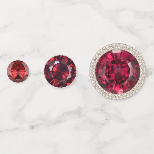 Januari Birthstone Garnett Tafel Confetti (Achterkanten)