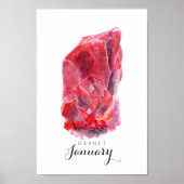 Januari Birthstone - Waterverf Garnet | POSTER (Voorkant)
