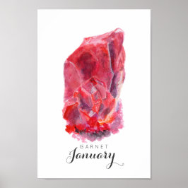Januari Birthstone - Waterverf Garnet | POSTER