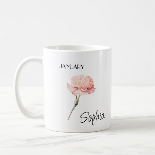 Januari Bloem gepersonaliseerd Koffiemok (Links)